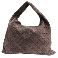 棕色 編織麂皮 Hop 肩背包【BOTTEGA VENETA BV 寶緹嘉】