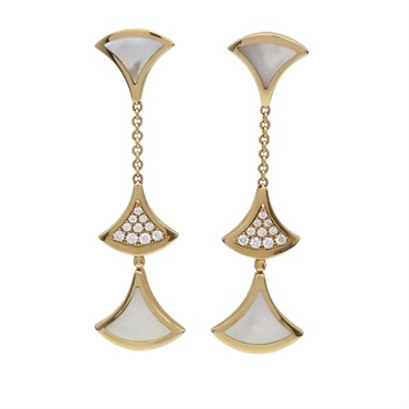 18K玫瑰金 珍珠母貝 鑽石 DIVAS' DREAM 耳環【BVLGARI 寶格麗】 352603