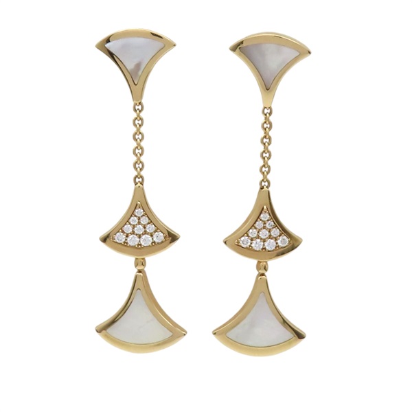 18K玫瑰金 珍珠母貝 鑽石 DIVAS' DREAM 耳環【BVLGARI 寶格麗】 352603