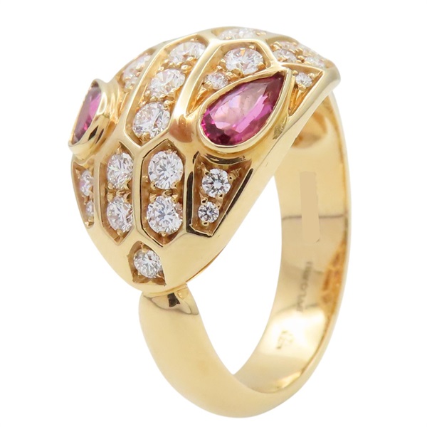 18K玫瑰金 碧璽 鑽石 erpenti Seduttori 戒指【BVLGARI 寶格麗】 352795