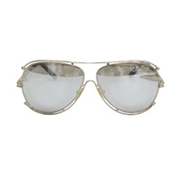 灰色鏡面 鍍金屬框 太陽眼鏡【Chloe 克羅伊】 CE121S