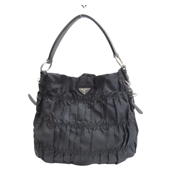 黑色 尼龍 Tessuto Gaufre 肩背包 (無背帶)【PRADA 普拉達】 BR4919