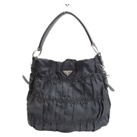 黑色 尼龍 Tessuto Gaufre 肩背包 (無背帶)【PRADA 普拉達】 BR4919