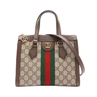 棕色 GG Supreme 帆布 牛皮 Ophidia Small Tote 兩用包【GUCCI 古馳】 547551