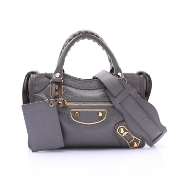 BALENCIAGA 巴黎世家 Edge Mini City 兩用包 灰色 山羊皮 390160