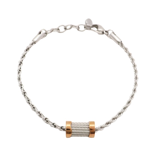 CHARRIOL 夏利豪 BRACELET FOREVER WAVES CHARMS手環 編織不鏽鋼 鍍金 06-104-1139-15