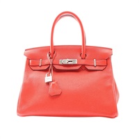 HERMES 愛馬仕 Birkin 30 柏金包 手提包 紅色 TC牛皮 A刻 銀扣