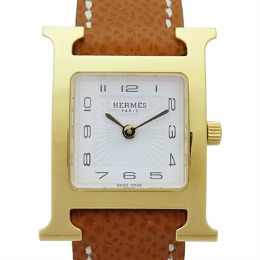 HEURE H 金色 H錶框 石英腕錶 HH1.210