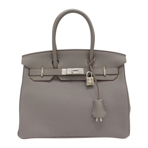 錫器灰 Togo 牛皮 Birkin 30 柏金包 手提包 □O刻 銀扣