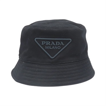 黑色 帆布 漁夫帽 帽子 2HC137【PRADA 普拉達】 2HC137