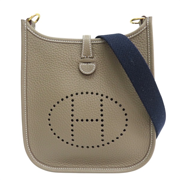 大象灰 TC牛皮 Mini Evelyne 16 肩背包 K刻【HERMES 愛馬仕】