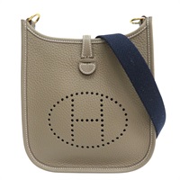 大象灰 TC牛皮 Mini Evelyne 16 肩背包 K刻【HERMES 愛馬仕】