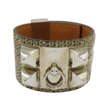 【再降價】黑色 蜥蜴皮 Collier de Chien 手環【HERMES 愛馬仕】