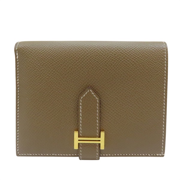 大象灰 Epsom皮革 雙折短夾 Y刻