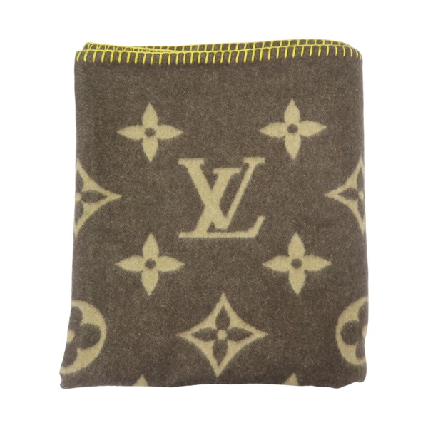 棕色 羊毛 羊絨 Neo Monogram 毛氈 毛毯 M70439【LOUIS VUITTON LV 路易威登】 M70439