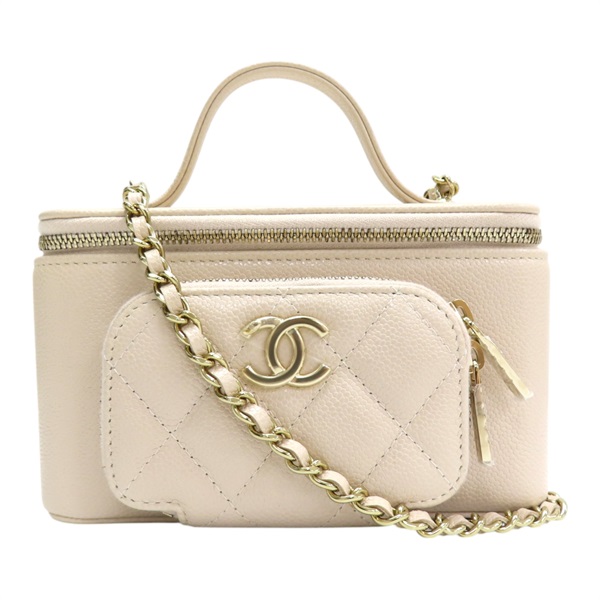 米色 牛皮 化妝箱 肩背包