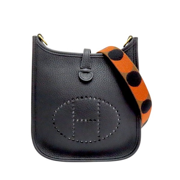 黑色 TC皮革 Mini Evelyne 肩背包 Z刻 金扣