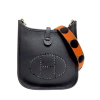 黑色 TC皮革 Mini Evelyne 肩背包 Z刻 金扣