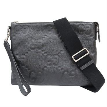 黑色 壓紋皮革 Jumbo GG 肩背包 696009.520981