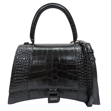 黑色 壓紋皮革 Hourglass Small 两用包