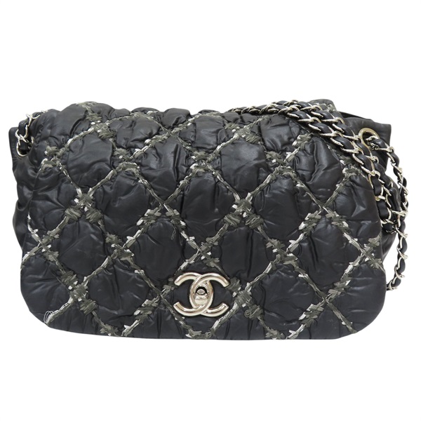 灰黑色 尼龍 鍊帶 肩背包 銀扣