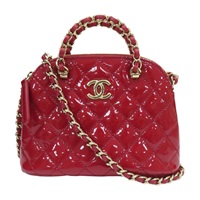 紅色 菱格紋 漆皮 Mini 肩背包【CHANEL 香奈兒】