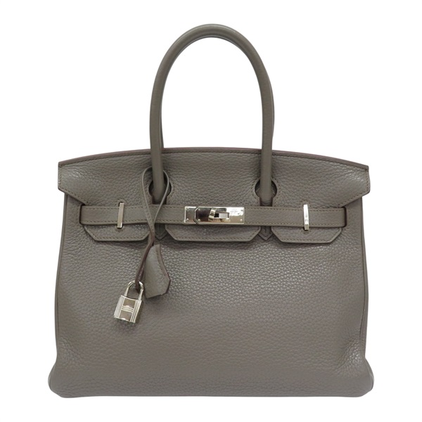 錫器灰 Taurillon牛皮 Birkin 30 柏金包 手提包 □R刻 銀扣【HERMES 愛馬仕】