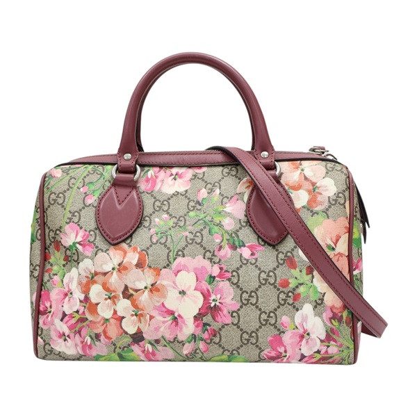 粉/棕色 塗層帆布 花卉 波士頓包 兩用包 409529【GUCCI 古馳】 409529