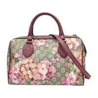 粉/棕色 塗層帆布 花卉 波士頓包 兩用包 409529【GUCCI 古馳】 409529
