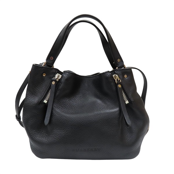 黑色牛皮 格紋帆布 Maidstone 兩用包【BURBERRY 巴寶莉】 3963675