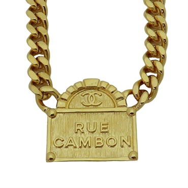 金色 RUE CAMBON 康朋造型 粗版 項鍊 AB865/#B22.A