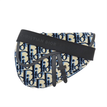 米黑藍色 絨布 Saddle Oblique Tapestry 馬鞍 腰包 胸包 APP0238VOY HOSE