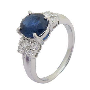 2.25CT藍寶石 0.41CT鑽石 PT900鉑金 戒指 Sapphire Ring
