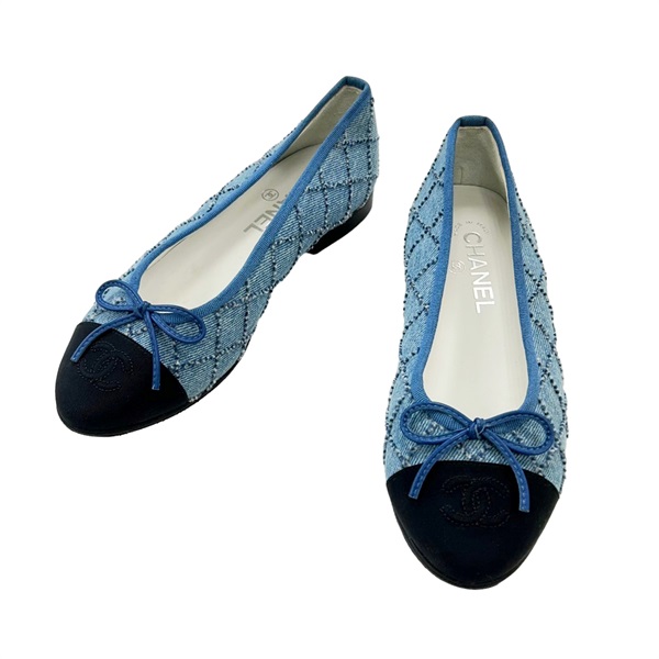 藍色 黑色 丹寧布 娃娃鞋 芭蕾舞鞋 G02819