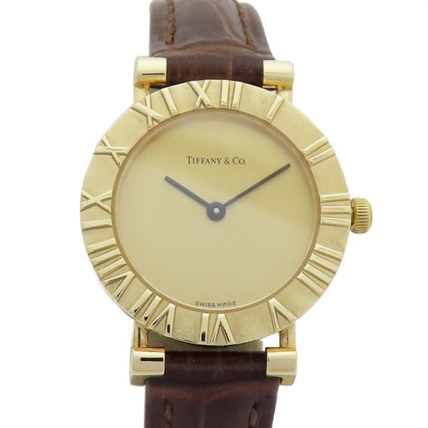 18黃K金 皮革錶帶 Atlas 腕錶 L0630