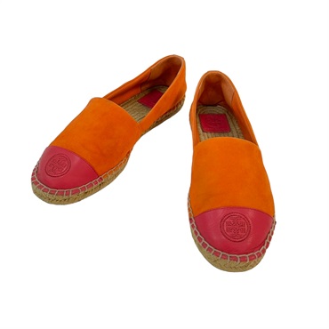 橘色 麂皮 草編 懶人鞋 平底鞋