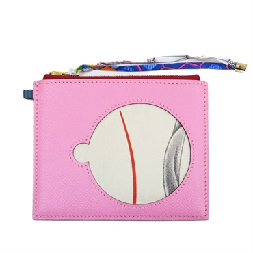 【激安價】粉色 Epsom牛皮 絲巾 Petit h Pouch 拉鍊手拿包
