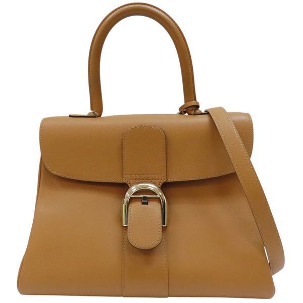 Delvaux 卡其色 牛皮 Brillant PM 两用包