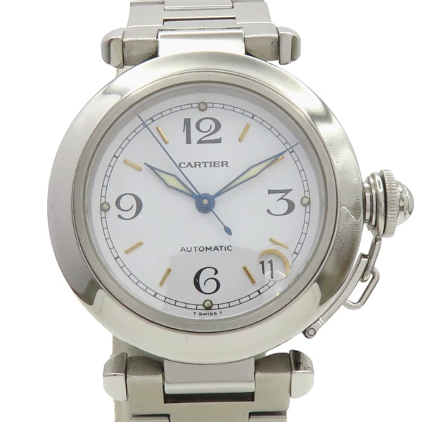 Cartier 白色 錶盤 不鏽鋼 Pasha 腕錶
