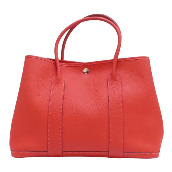 【再降價】紅色 Togo牛皮 Garden Party 36 手提包【HERMES 愛馬仕】 口R
