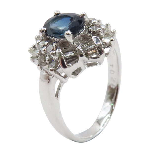 藍寶石 9K白金 S1.08CT鑽石 戒指 Sapphire Ring 4.8g