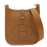 棕色 Taurillon牛皮 Mini Evelyne 肩背包 金扣 W刻 W刻/Gold