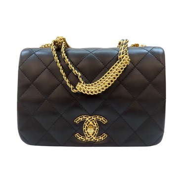 黑色 皮革 菱格紋 肩背包