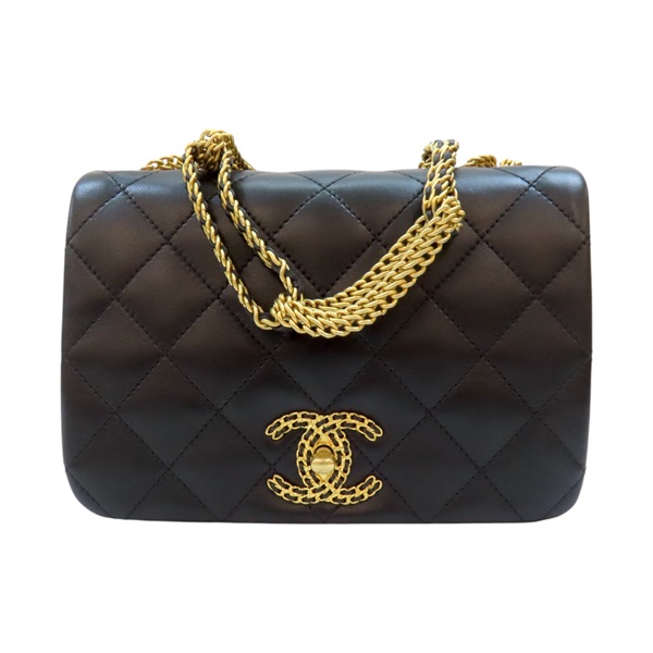 黑色 皮革 菱格紋 肩背包