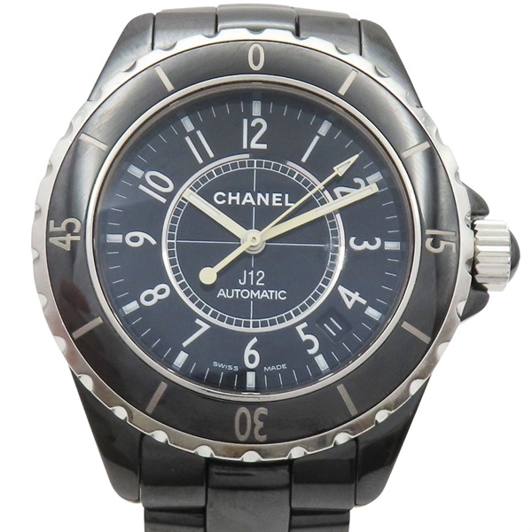 黑色 陶瓷 自動上鍊 J12 腕錶【CHANEL 香奈兒】 H0685