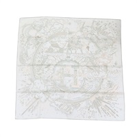 珠貝粉/白色 絲質 Please Hold The Line 方巾 90x90 H004187S 11