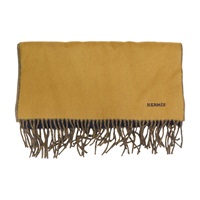 棕色/黑色 羊絨 圍巾 【HERMES 愛馬仕】