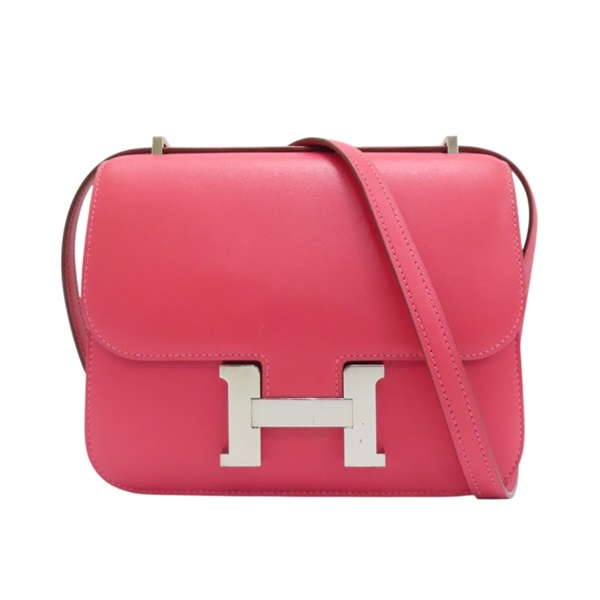 【再降價】口紅粉 Swift皮革 Mini Constance 肩背包 A刻 銀扣【HERMES 愛馬仕】 A刻/Rose Lipstick
