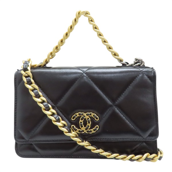 黑色 羊皮 19WOC 鍊帶 肩背包 金扣 AP0957