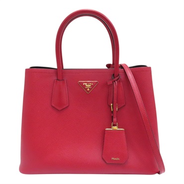 紅色 皮革 Saffiano Tote 兩用包 托特包